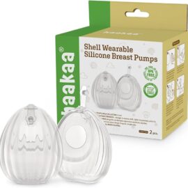HAAKAA Shell Wearable Hands-Free Manual Breast Pump/Milk Collector (2.5 oz/75 ml, 4 oz/120 ml) - 2.5 Ounce - 2PK