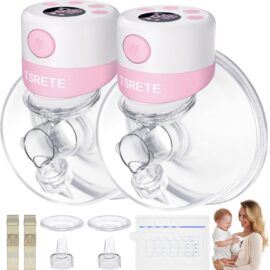 TSRETE Double Wearable Breast Pump Pink - Pumply