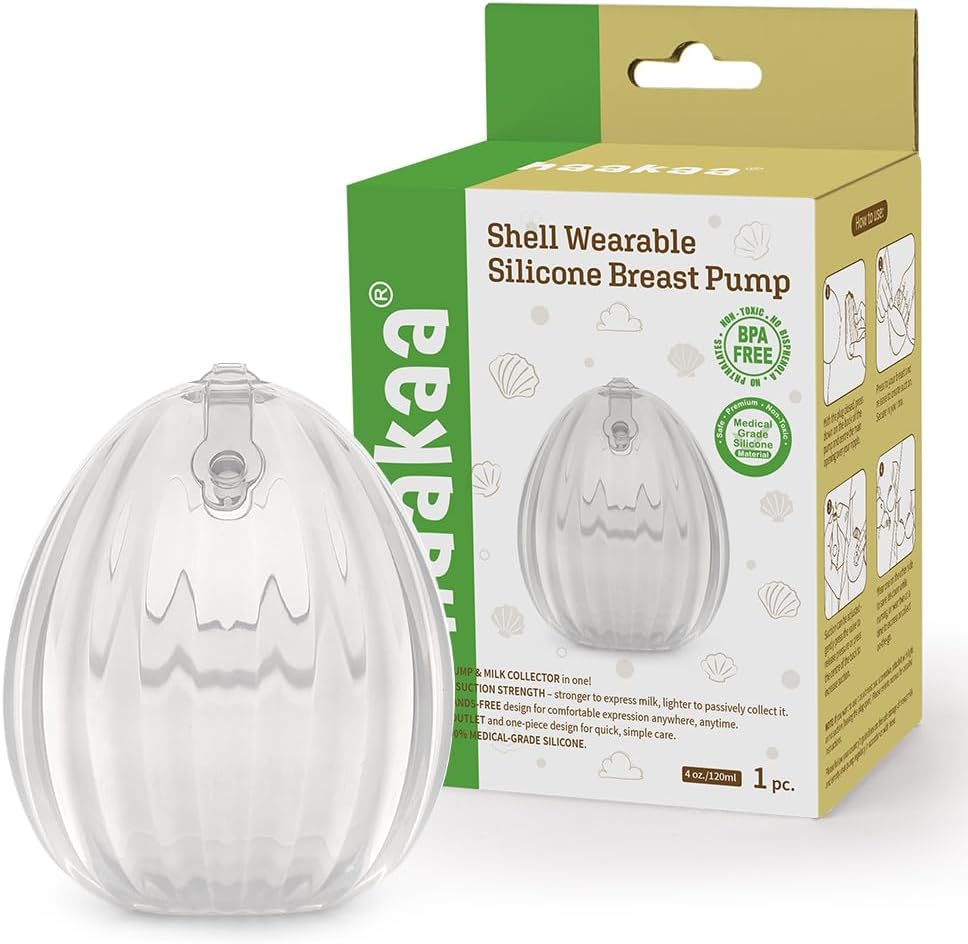 HAAKAA Shell Wearable Hands-Free Manual Breast Pump/Milk Collector (2.5 oz/75 ml, 4 oz/120 ml) – 4 Ounce – 1PK