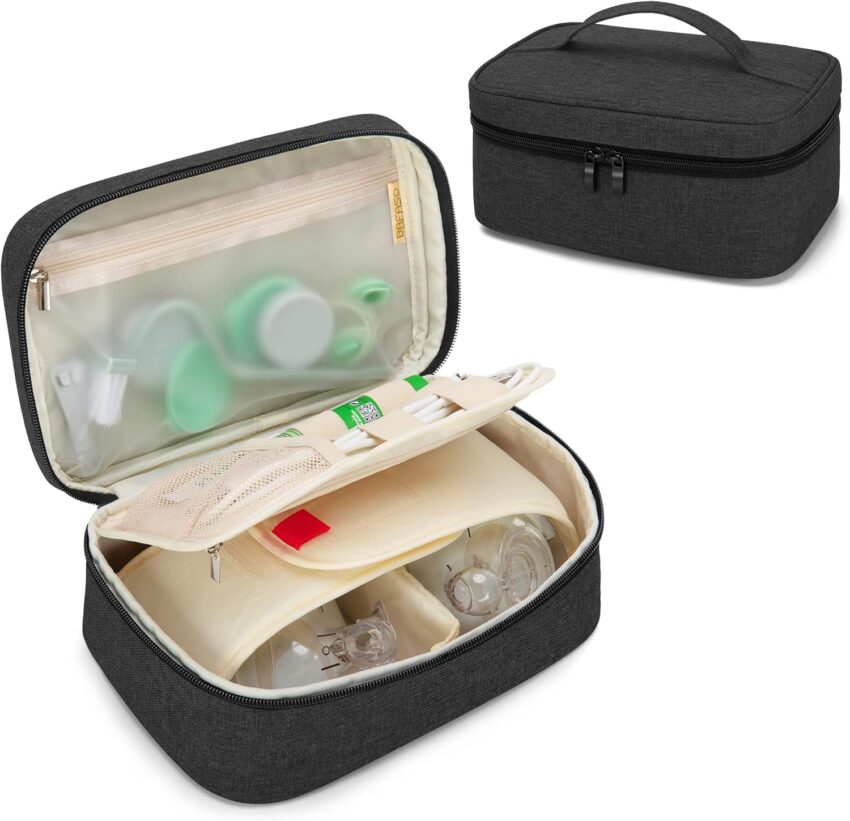 BAFASO Wearable Breast Pump Bag Compatible with Elvie and Momcozy Breast Pump - Black