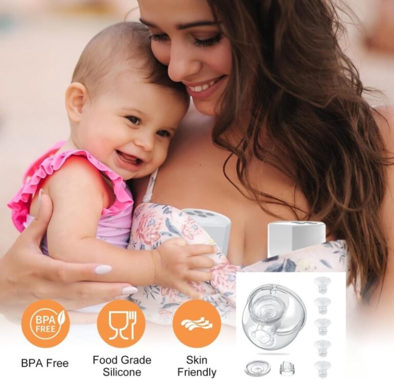 JIMOWANG 24mm Wearable Breast Pump Milk Collector Cup Set with Flange Inserts and Duckbill Valve - Image 2