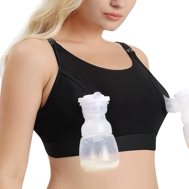 Momcozy Hands-Free Pumping and Nursing Bra – Adjustable Cotton Blend
