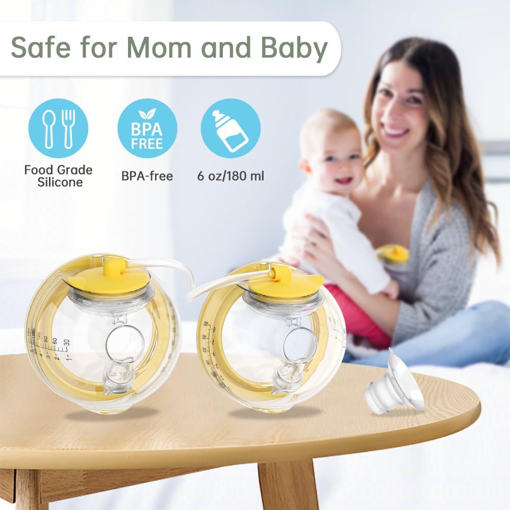 Hands-Free Collection Cups Compatible with Spectra S1 S2 S9, Replace Breast Pump Kits Compatible with Spectra Breast Pumps, 27mm Flange + 17_19_21_24mm Inserts